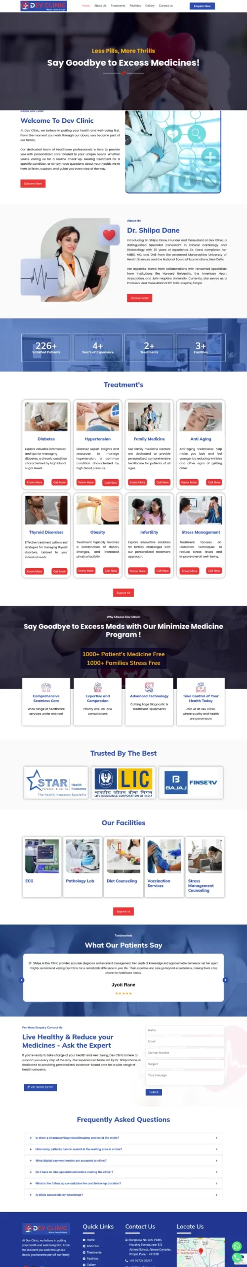 Dev Clinic Website Screenshot