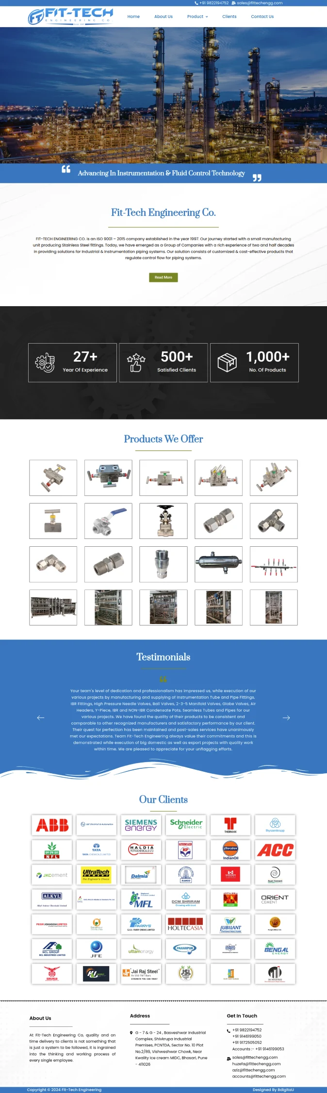 Fittech Engineering Website Screenshot