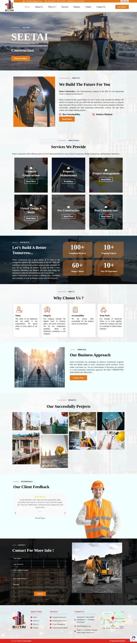 Seetai Construction Website Screenshot