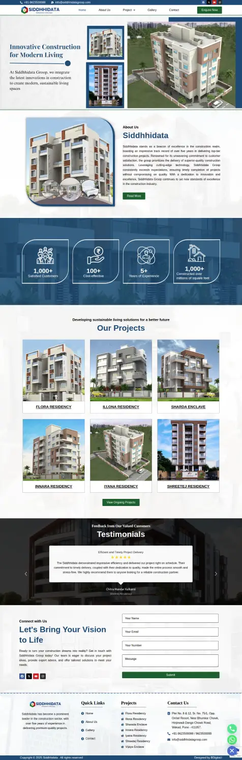 Siddhhi Data Groop Website Screenshot