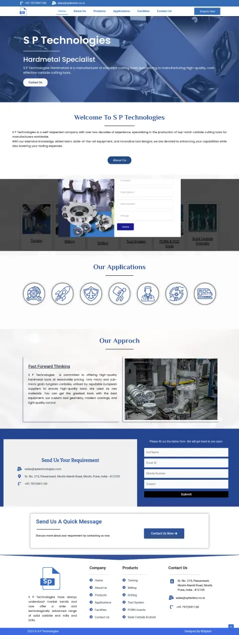 SP Techno Website Screenshot