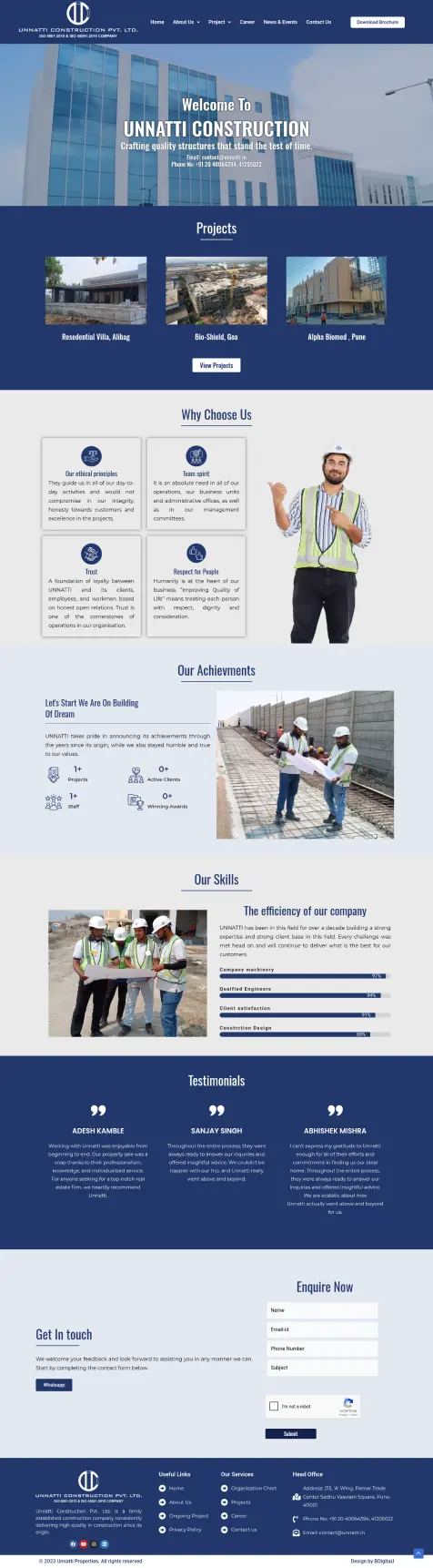 Unnatti Website Screenshot